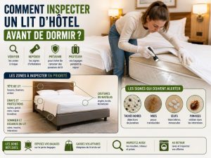 inspecter un lit d’hôtel pour les punaises de lit