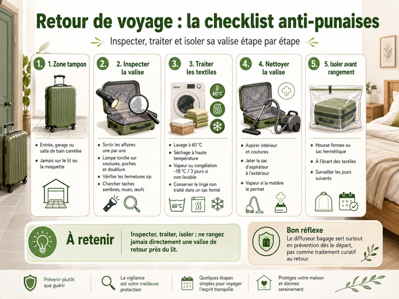 checklist anti punaises de lit retour voyage